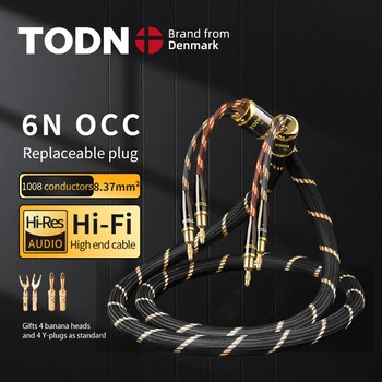TODN кабель для динамиков высококачественный аудиокабель hifi 6N OCC кабель для динамиков сменный штекер типа 