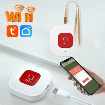 Tuya Smart WiFi Тревожная Кнопка Sos, Встроенный Аккумулятор, Сигнализация Для Пожилых/Беременных Женщин / Детей, Приложение Для Зарядки через Usb, Оповещение