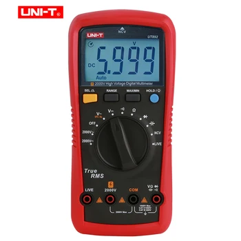 UNI-T UT892 Цифровой высоковольтный измеритель напряжения 2000 В переменного / постоянного тока, вольтметр True RMS, конденсатор частоты VFC NCV, ЖК-мультиметр с подсветкой