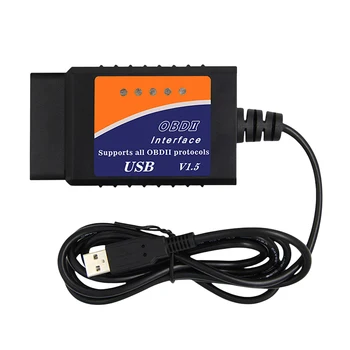 USB ELM327 V1.5 Сканер кода OBD2 USB V1.5 Автомобильный Диагностический Кабель CH340T Диагностический Тестер PIC18F25K80 Чип ELM 327 USB Интерфейс
