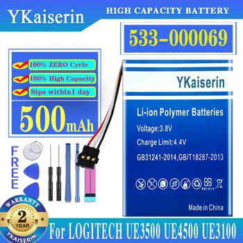 YKaiserin 533-000069 Аккумулятор емкостью 500 мАч для наушников LOGITECH UE3500 UE4500 UE3100 Полимерные Аккумуляторы + Бесплатные Инструменты
