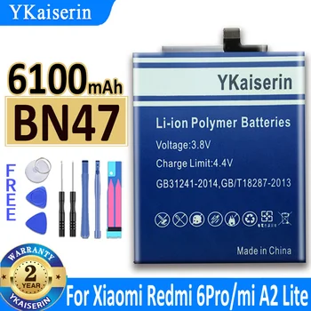 YKaiserin Аккумулятор BN47 BN 47 6100 мАч для Xiaomi Redmi 6 Pro 6Pro/Mi A2 Lite A2Lite Высокое Качество Bateria Бесплатные Инструменты