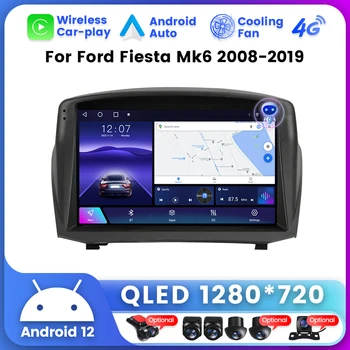 Автомагнитола Android 12 Стерео для Ford Fiesta Mk6 2008-2019 Интеллектуальная система управления рулевым колесом Беспроводной Carplay