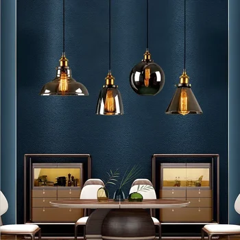 Американский винтажный Кантри креативный стеклянный светодиодный подвесной светильник E27 Лампочка Эдисона Столовая Кухня Домашняя простая лампа