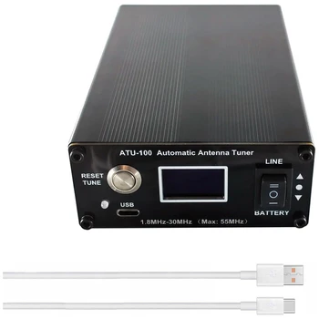 Антенный Тюнер ATU-100 Для Радиолюбителей 1,8-55 МГц Автоматический Антенный Тюнер От N7DDC 100 Вт С Открытым Исходным Кодом На Коротких Волнах С Батареей Черного Цвета