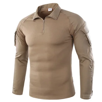 Армейский веер, тактическая рубашка с длинным рукавом, Камуфляжная одежда для уличных боев, мужская Походная Тренировочная стрельба С налокотниками