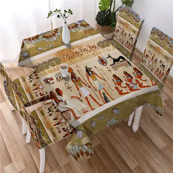 Африканская Древнеегипетская печать Прямоугольные Скатерти для стола Украшение дома Водонепроницаемое Покрытие от пятен Каминные полки
