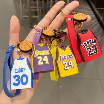 Брелок для автомобиля Kobe James Jersey Брелок для ключей Баскетбольный рюкзак ПВХ Кукла Подвеска Автомобильный брелок Мужской милый мультяшный универсальный аксессуар