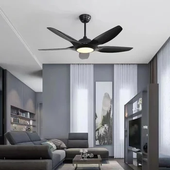 Вентиляторная лампа 60-Дюймовые современные минималистичные потолочные вентиляторы с преобразованием частоты в скандинавском стиле для гостиной, потолочные вентиляторы для дома, светильники для потолочных вентиляторов M