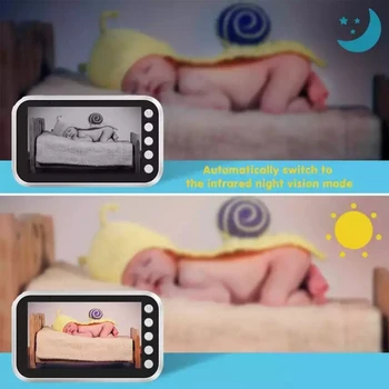 Видео ребенка с камерой и датчиком температуры в двустороннем режиме разговора с 4,3-дюймовым ЖК-дисплеем ночного видения 492 фута