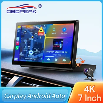 Видеорегистратор K6 4K Android Auto Carplay с 7-дюймовым складным экраном Автомобильный видеорегистратор GPS Навигация AUX WIFI Камера заднего вида Видеорегистратор Приборная панель