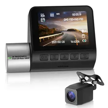 Видеорегистратор для вождения 4K WiFi Двойная автомобильная камера 2-дюймовый видеорегистратор Full HD с G-сенсором Super Night Vision для записи для автомобилей