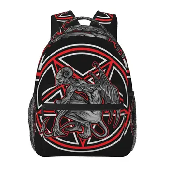 Винтажный рюкзак с пентаграммой Демона Для женщин и мужчин, рюкзак большой емкости, дорожная сумка на открытом воздухе, повседневный рюкзак