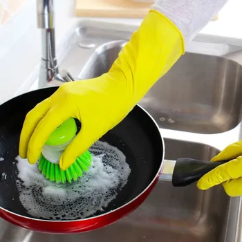 Водонепроницаемые перчатки для дома, теплые перчатки для мытья посуды, Инструменты для чистки посуды, Резиновые Теплые длинные перчатки, кухонные принадлежности