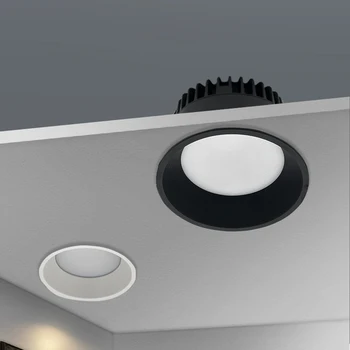 Встраиваемые светодиодные светильники с антибликовым покрытием, Черно-белые светодиодные потолочные точечные светильники AC85 ~ 265 В, фоновые лампы для внутреннего освещения