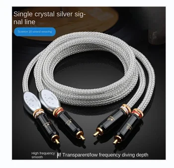 Высококачественный монокристаллический серебряный сигнальный кабель HiFi двойной усилитель lotus CD audio посеребренный аудиосигнальный кабель RCA fever