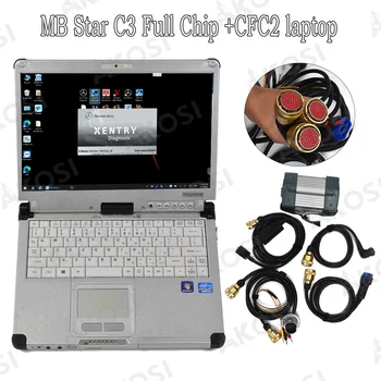 Высококачественный Мультиплексор MB STAR C3 Pro OBD Auto diagnostic-Инструмент Зеленой печатной платы STAR SD C3 для Легкового автомобиля с Программным обеспечением и Ноутбуком CFC2