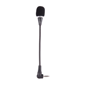 Гибкий мини-микрофон с разъемом 3,5 мм для настольных ПК, ноутбуков, Skype Yahoo, черный