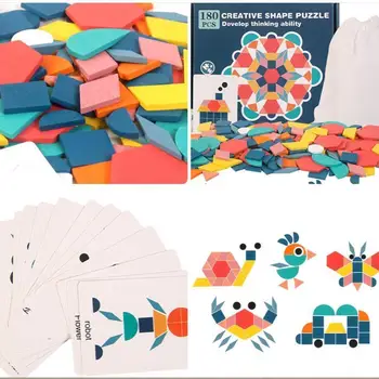 Деревянная головоломка геометрической формы, классические игрушки для детского сада, логическая игрушка