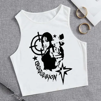 Детская футболка Y2k с графическим рисунком, уличная одежда, винтажный укороченный топ, манга для девочек, милые футболки с графическим рисунком yk2