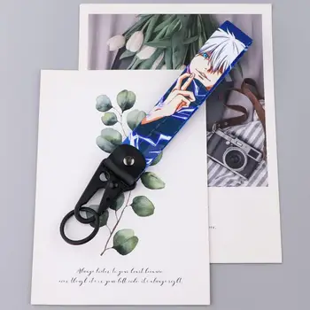 Дзюдзюцу Кайсен, Вышитая милая бирка с ключами, брелки из американского аниме для женщин, брелок для ключей от машины, модные украшения, аксессуары