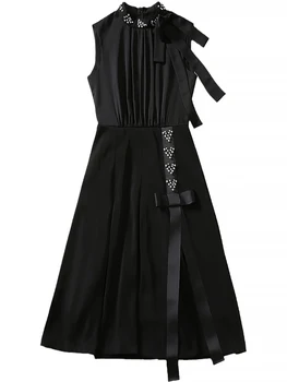 Дизайнер 2023, Женское элегантное вечернее платье, Летняя новинка для официальных мероприятий, Повседневные модные французские черные платья Великолепного высокого качества