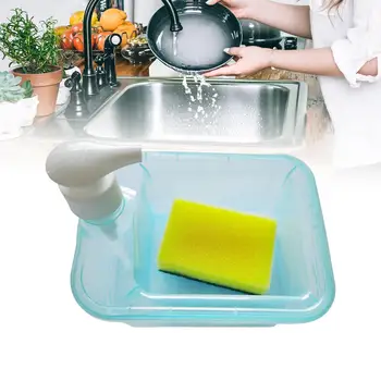 Дозатор мыла и держатель скруббера Контейнер для мытья посуды 1000 мл Практичный легкий флакон с жидким насосом для домашней барной стойки