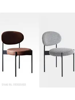 Домашний стул со спинкой, Сетчатый Красный Мягкий стул-сумка, Скандинавский Простой стул для макияжа, Книжный стул, Современный Легкий Роскошный обеденный стул для дома