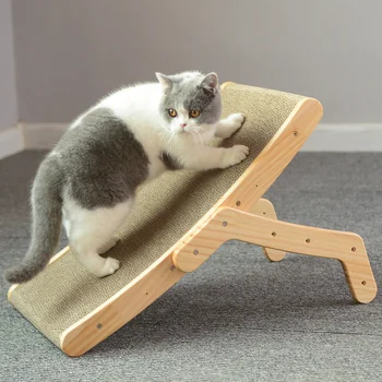 Доска для скребания кошек Деревянный каркас Кровать для скребания кошек Игрушечные когти для защиты от царапин скребок для дивана для кошек