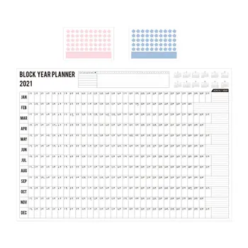 Ежедневник для домашнего офиса, общежития, настенный бумажный календарь на год с наклейками, календарь на 2021 год