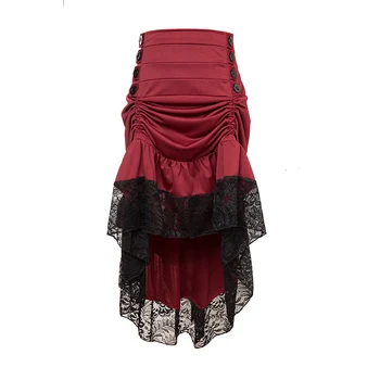 Женский готический Ретро кружевной корсет сращивания, Длинная юбка, униформа для Хэллоуина, нижняя юбка S-4XL