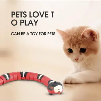 Забавная игрушка для кошек-змей, Качающийся хвост, игрушка для кошек-змей, работающая на батарейках, автоматически распознающая препятствия, Убегающая, Игрушка для дразнения Змей, товары для домашних животных