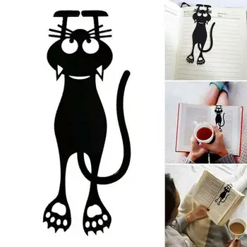 Закладка для вырезок 3d Black Cat Bookmarks Забавные портативные пластиковые маркеры для страниц книг для учителей, студентов, книголюбов, книга