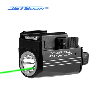 Зеленый лазерный тактический фонарь T10L, пистолетный фонарь, батарея в комплекте