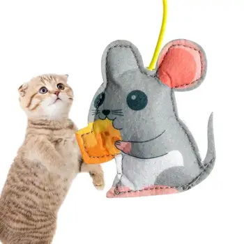 Игрушка-дразнилка для кошек, Выдвижная игрушка для кошачьих дверей, автоматическая и забавная игрушка для кошек с эластичной веревкой, домашние игрушки для кошек из перьев для дома