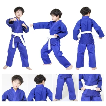 Изготовленная на заказ униформа для боевых искусств дзюдо, отбеливающее кимоно из однотонной ткани, идеально подходящее для соревнований или тренировок, белый пояс