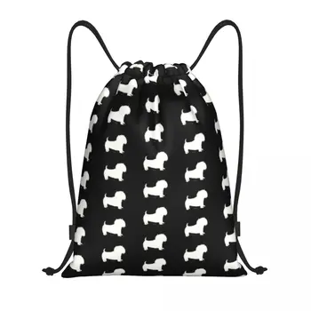 Изготовленный на заказ черный Вест Хайленд Терьер Собака Сумки на шнурке для покупок Рюкзаки для йоги Мужчины Женщины Щенок Животное Спортивный рюкзак для спортзала