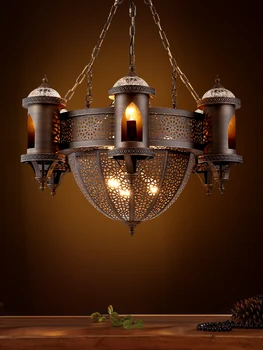 Индивидуальный ресторан в арабской тематике Ретро Потолочный светильник Банкетный зал Характерный Этнический стиль Марокканские Экзотические Дворцовые Светильники