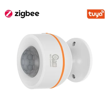 Интеллектуальный датчик движения Zigbee Tuya PIR с датчиком температуры и влажности с питанием от аккумулятора или USB-зарядки для использования с Zigbee Hub