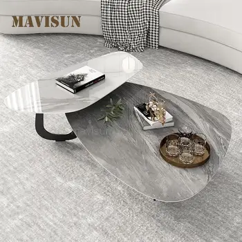 Итальянская мягкая роскошь, журнальный столик в стиле рок-н-ролл, комбинированная гостиная, креативный современный диван, приставной столик, мебель для дома