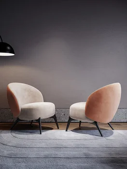 Итальянское минималистское кресло для отдыха, современная минималистская гостиная, балкон, технология исследования, тканевый одноместный стул