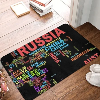 Карта мира Нескользящий коврик для ванной, кухонный коврик для ванной, приветственный ковер, современный декор для дома