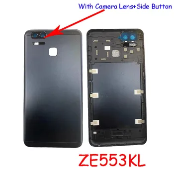 Качество AAAA Для Asus Zenfone 3 Zoom ZE553KL Задняя крышка батарейного отсека с объективом камеры + Боковая кнопка Корпус Запасные части для корпуса