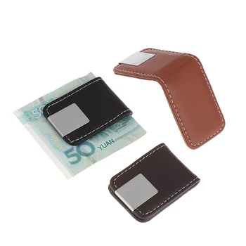 Кожаный карманный магнитный портативный держатель для карт с зажимом для бизнеса, 1 шт., Мини-кредитный кошелек, Кошелек для денег, Тонкий