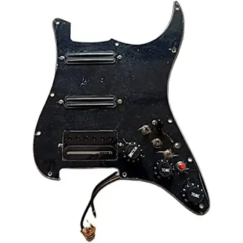 Комплект звукоснимателей для гитары Strat с предварительной проводкой SSH Многофункциональный переключатель с черными звукоснимателями Mini Humbucker Подходит для гитары Fender