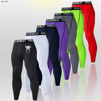 Компрессионные брюки Супергероя, мужские Спортивные штаны для велоспорта, бега, баскетбола, футбола, эластичных спортивных штанов, леггинсов для фитнеса на открытом воздухе, брюк