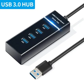 Концентратор Usb 5 Гбит/с Высокоскоростной USB-Концентратор 3 0 С Несколькими Портами Для ПК Компьютерные Аксессуары Адаптер Док-станции 4-Портовый Разветвитель Hab 3.0
