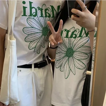 Корейская версия Mardi, нишевая классическая минималистичная футболка Harajuku Lazy в корейском стиле с буквенным принтом 