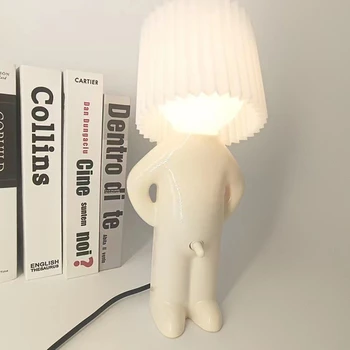 Креативная настольная лампа для маленького мальчика, современное Персонализированное украшение для изголовья кровати в спальне, Атмосферная лампа с мультяшным рисунком, Защита для глаз, светодиодные фонари