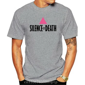 Крутые летние футболки, мужские Silence Equals Death, крутые хлопковые футболки с коротким рукавом, мужская мода, мужские футболки